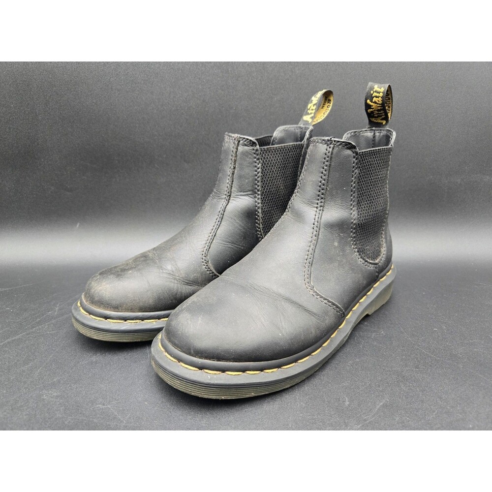 Dr. Martens Boots Womens 6 Chelsea Black Leather 2976 Ankle Shoes